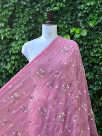 Embroidered 40gm Banarasi Chanderi Fabrics