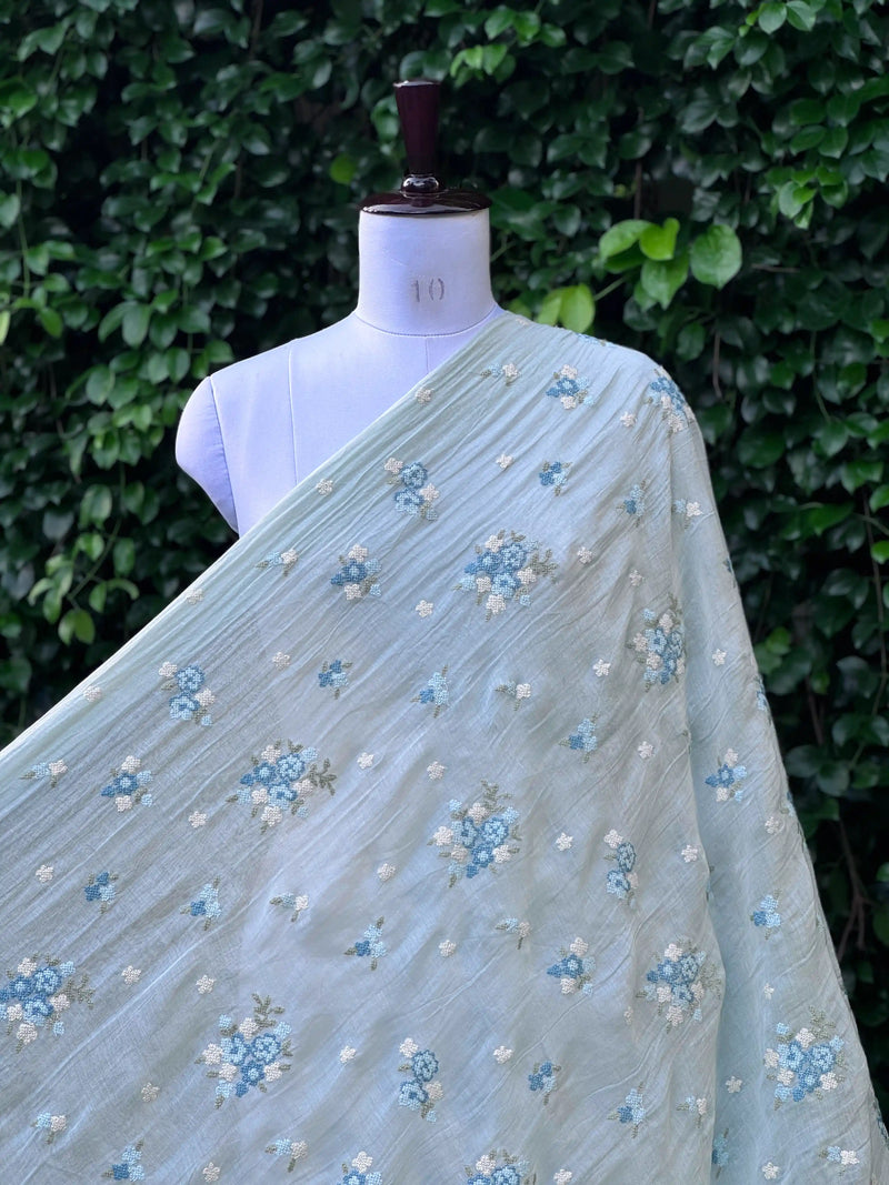 Embroidered 40gm Banarasi Chanderi Fabrics