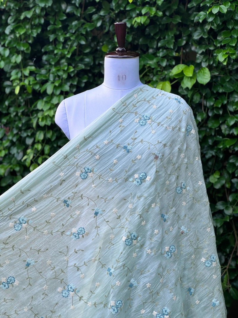 Embroidered 40gm Banarasi Chanderi Fabrics