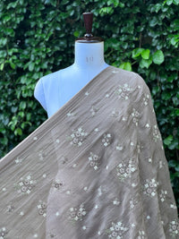 Embroidered 40gm Banarasi Chanderi Fabric