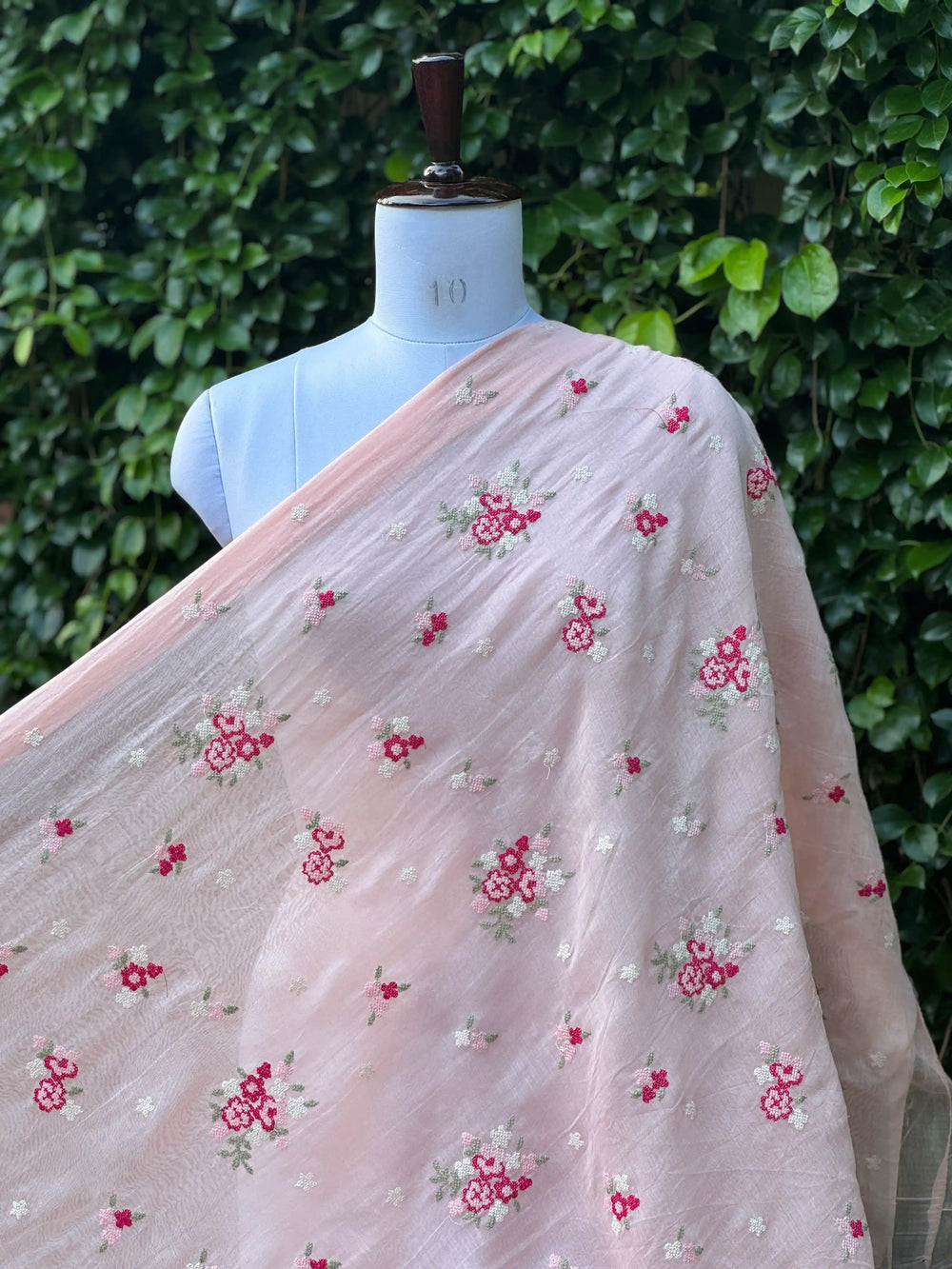 Embroidered 40gm Banarasi Chanderi Fabric