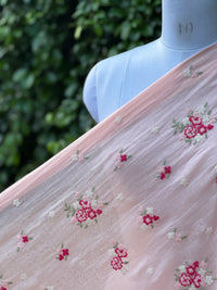 Embroidered 40gm Banarasi Chanderi Fabric