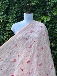 Embroidered 40gm Banarasi Chanderi Fabric