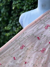 Embroidered 40gm Banarasi Chanderi Fabric