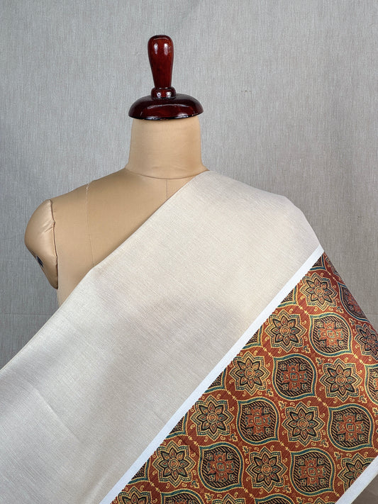 Digital Ajrak printed Cotton Tissue