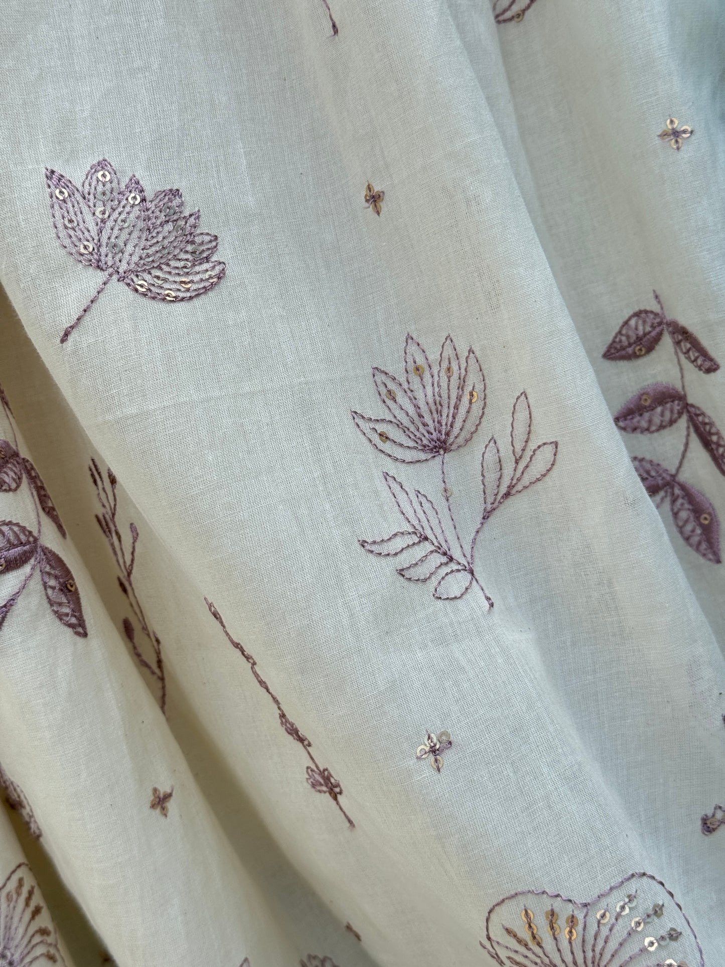 Embroidered kora fabrics