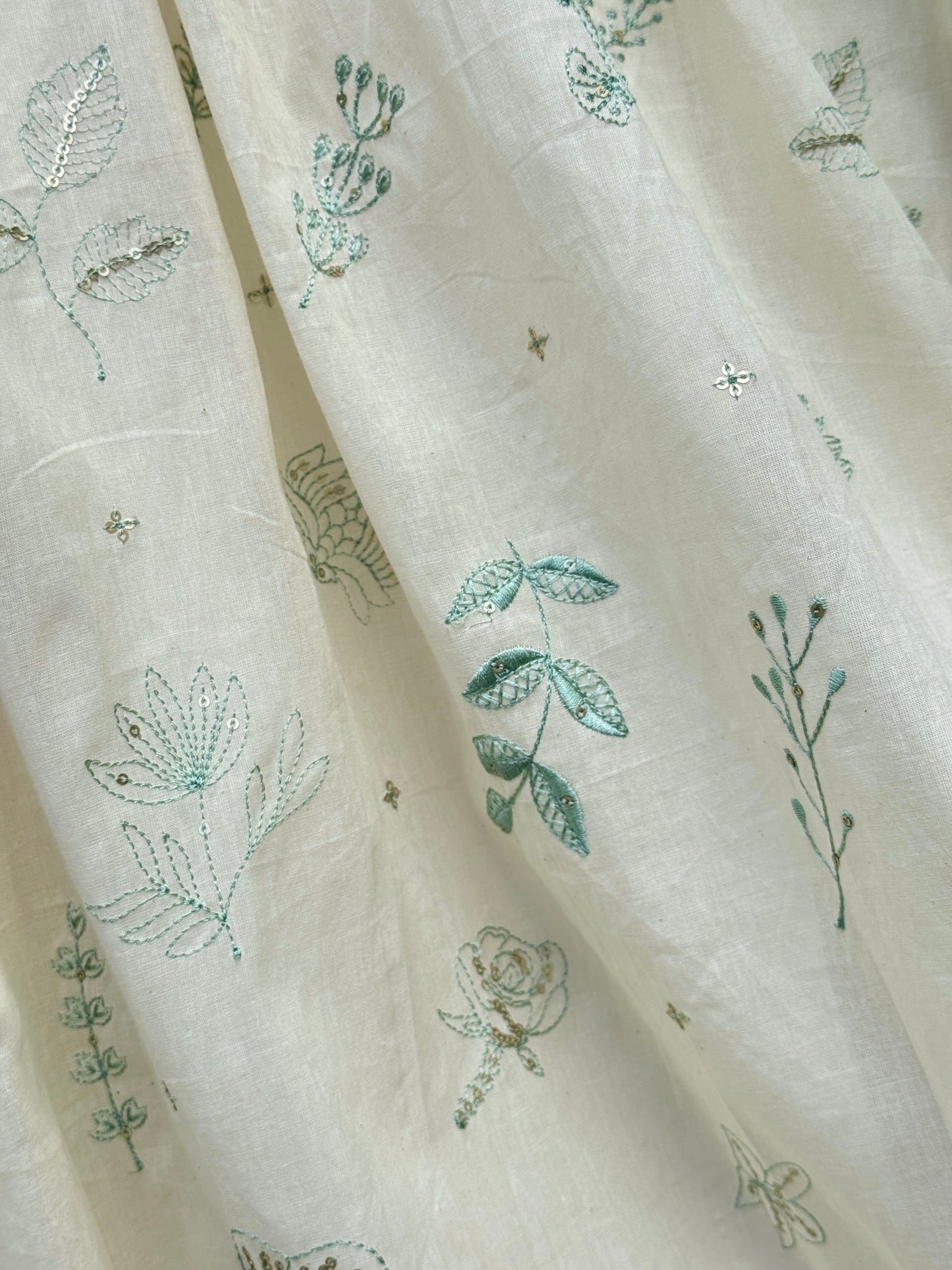 Embroidered kora fabrics