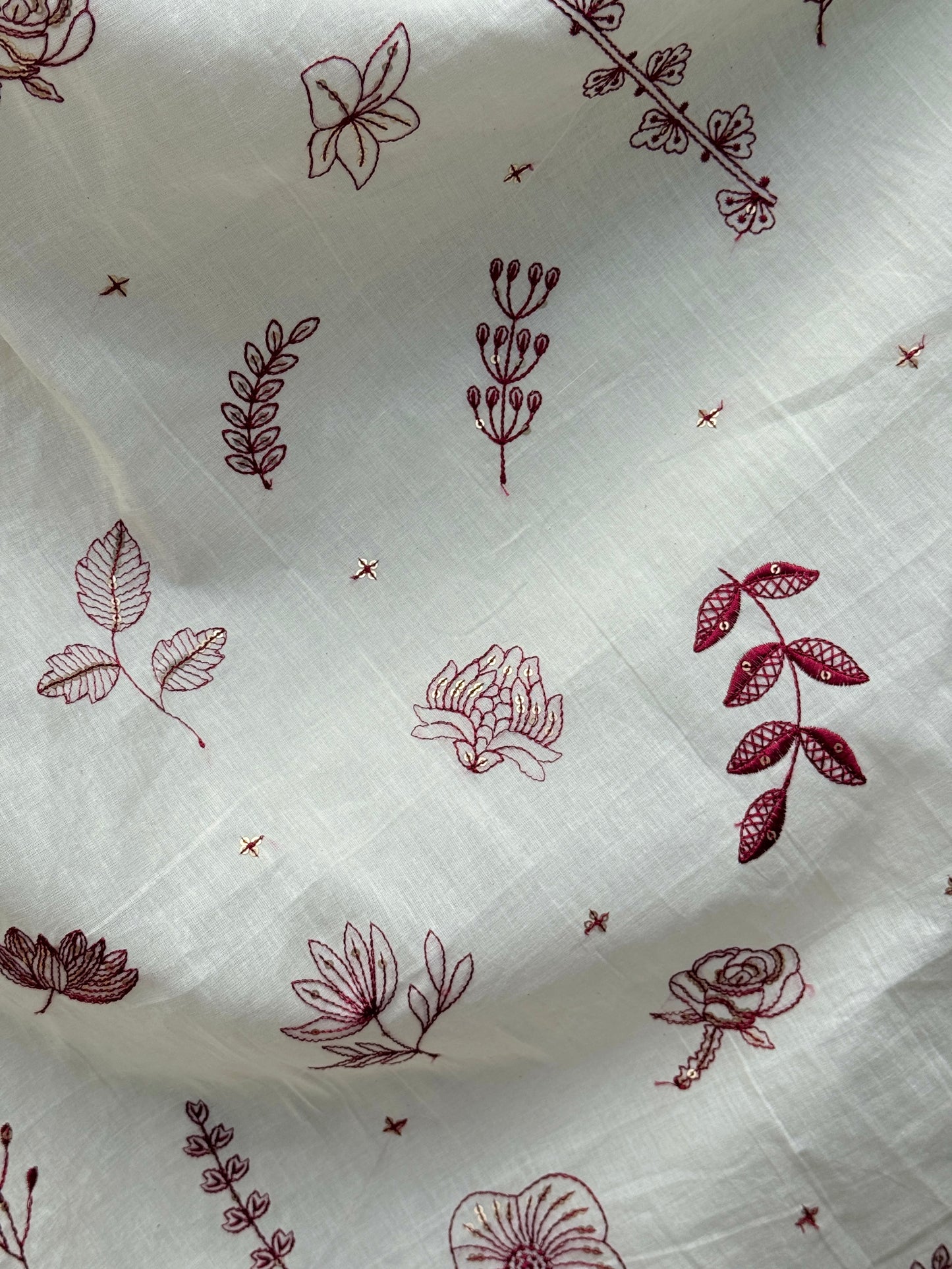 Embroidered kora fabrics