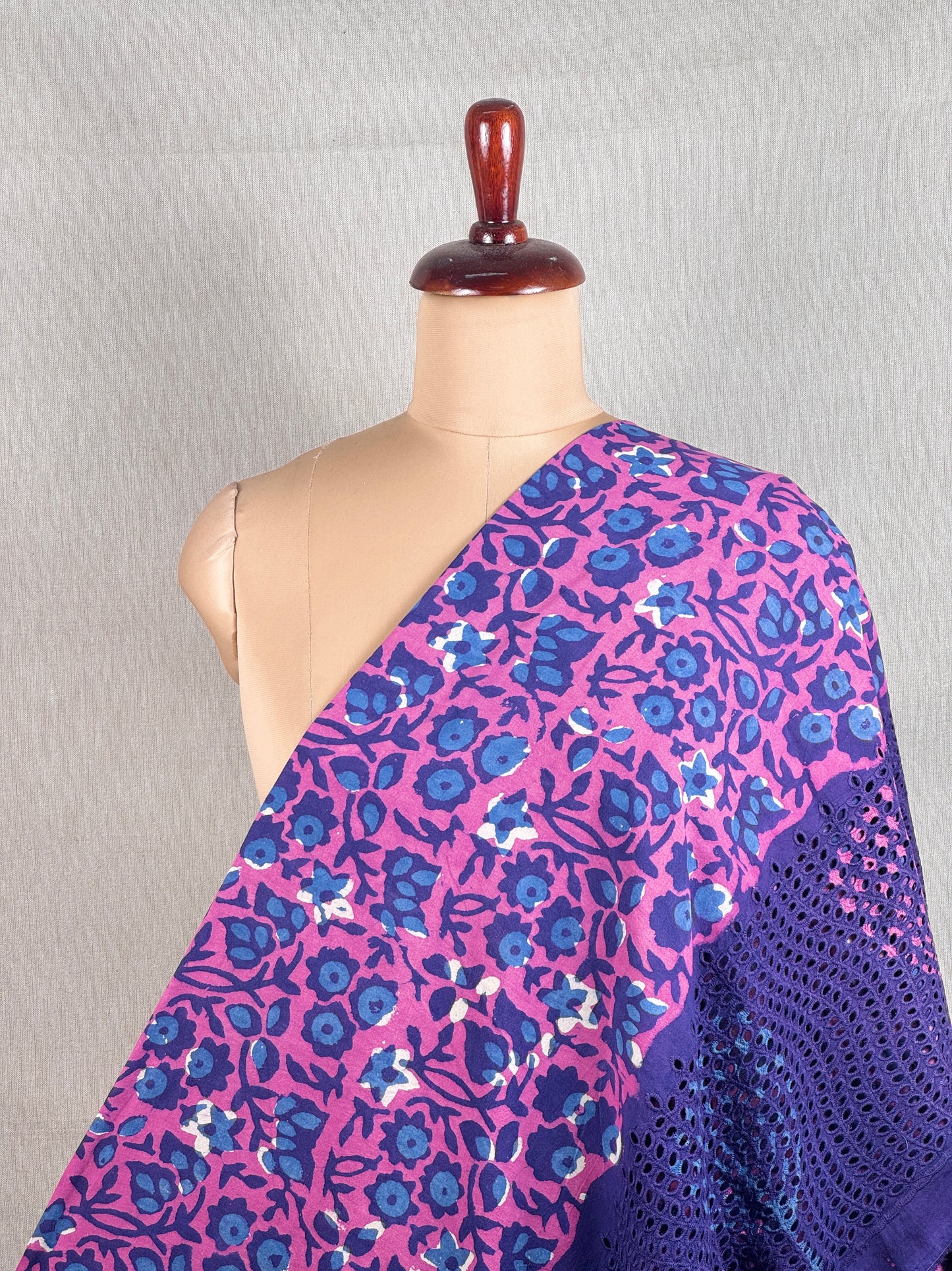 Ajrakh Dabu Block-printed Hakoba Cotton Fabric