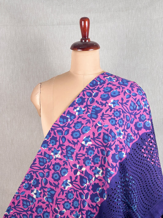 Ajrakh Dabu Block-printed Hakoba Cotton Fabric