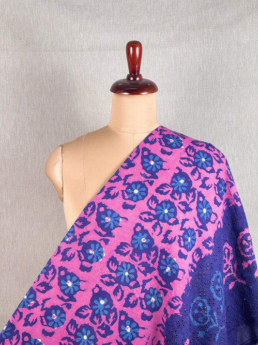 Ajrakh Dabu Block-printed Hakoba Cotton Fabric