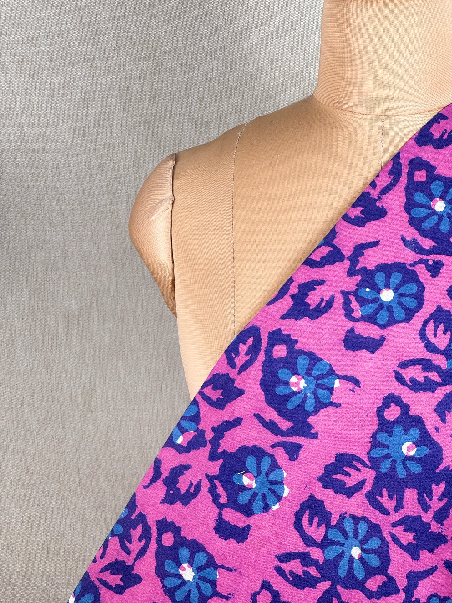 Ajrakh Dabu Block-printed Hakoba Cotton Fabric
