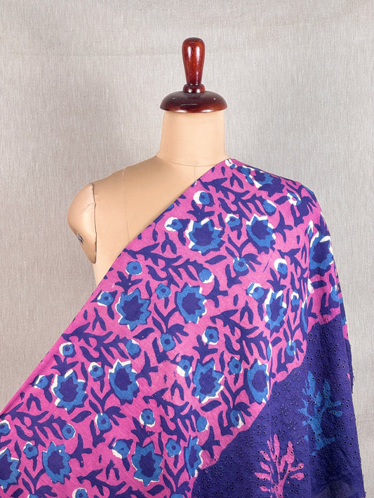 Ajrakh Dabu Block-printed Hakoba Cotton Fabric