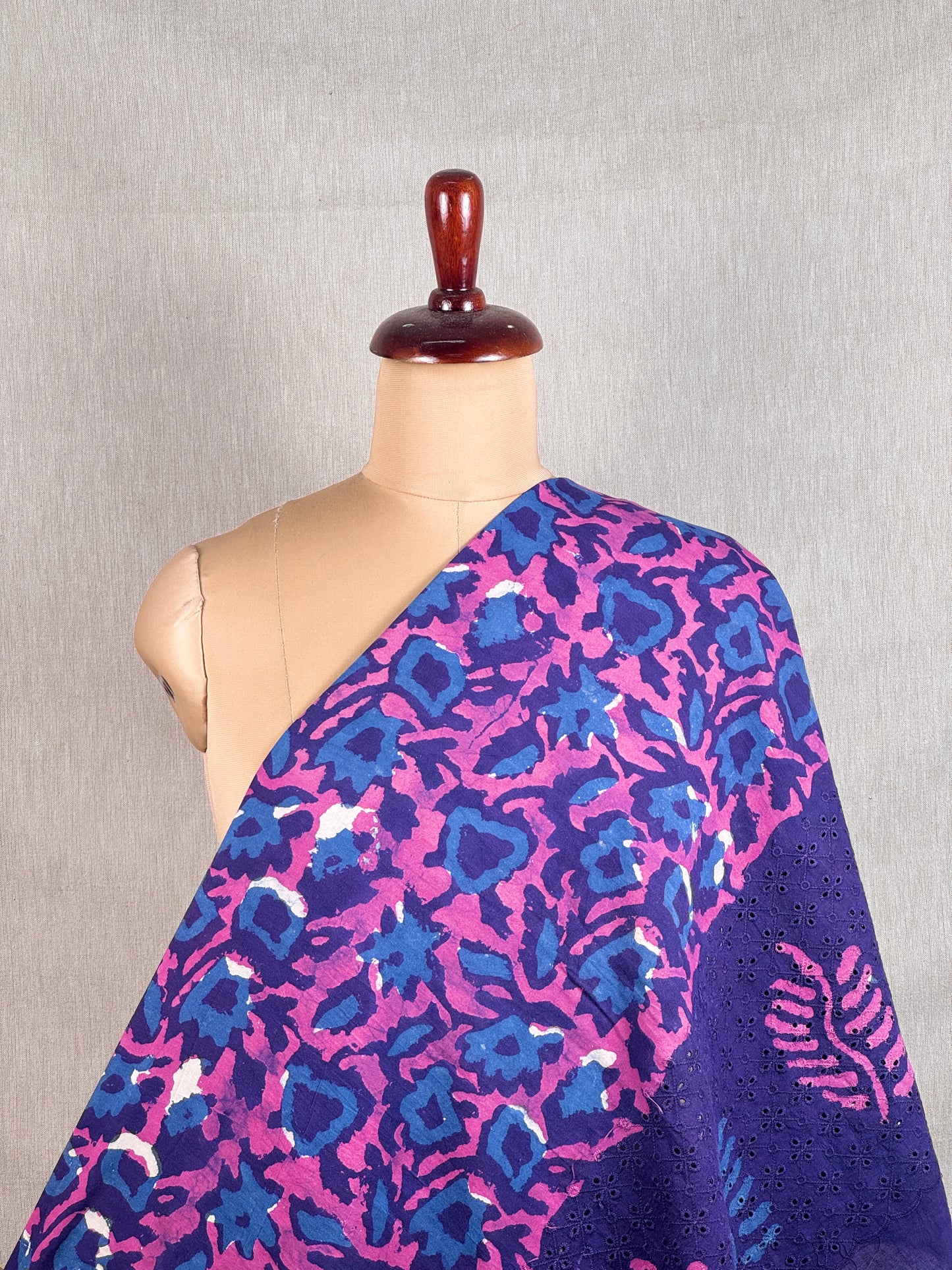 Ajrakh Dabu Block-printed Hakoba Cotton Fabric