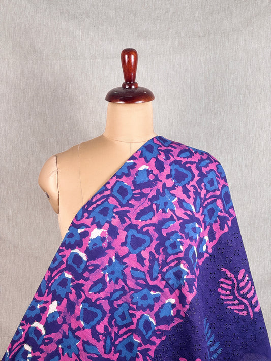 Ajrakh Dabu Block-printed Hakoba Cotton Fabric