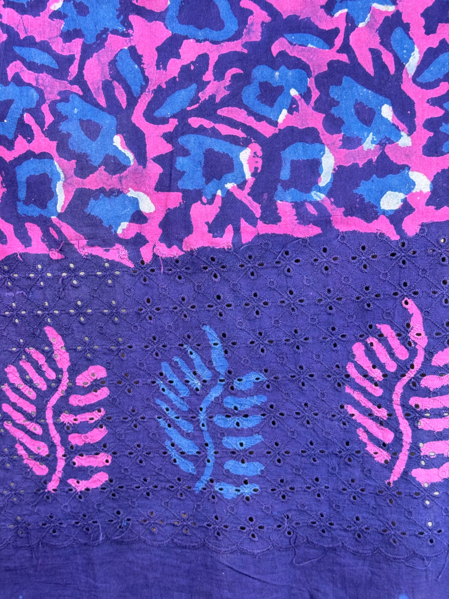 Ajrakh Dabu Block-printed Hakoba Cotton Fabric