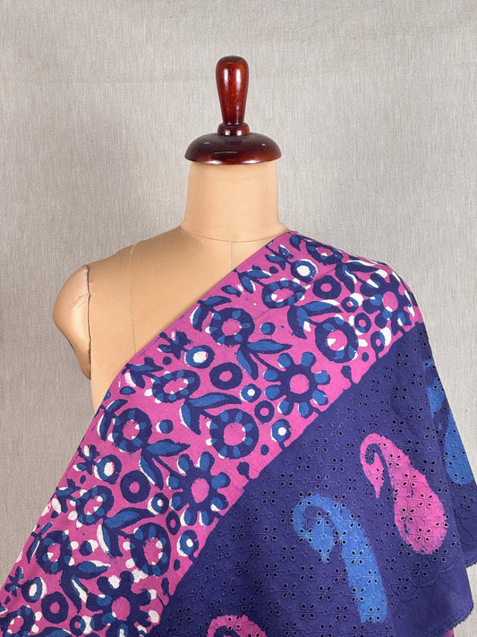 Ajrakh Dabu Block-printed Hakoba Cotton Fabric