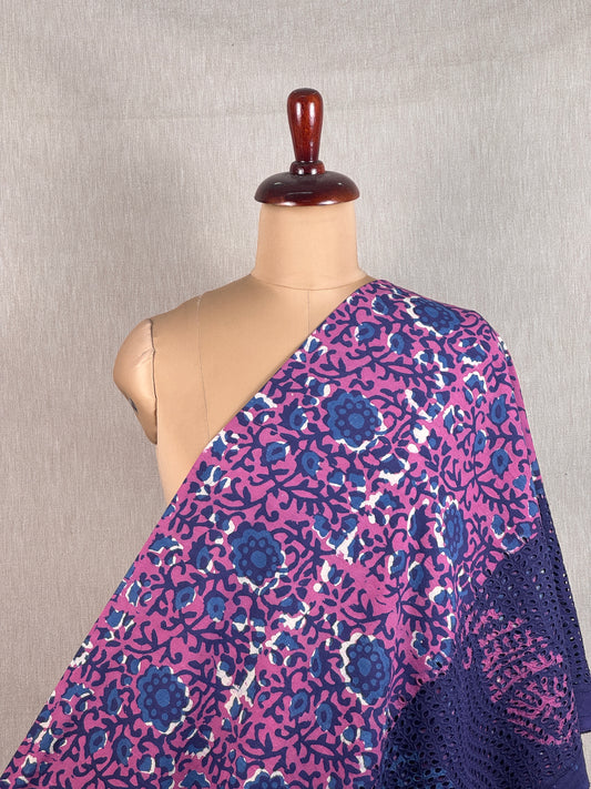 Ajrakh Dabu Block-printed Hakoba Cotton Fabric