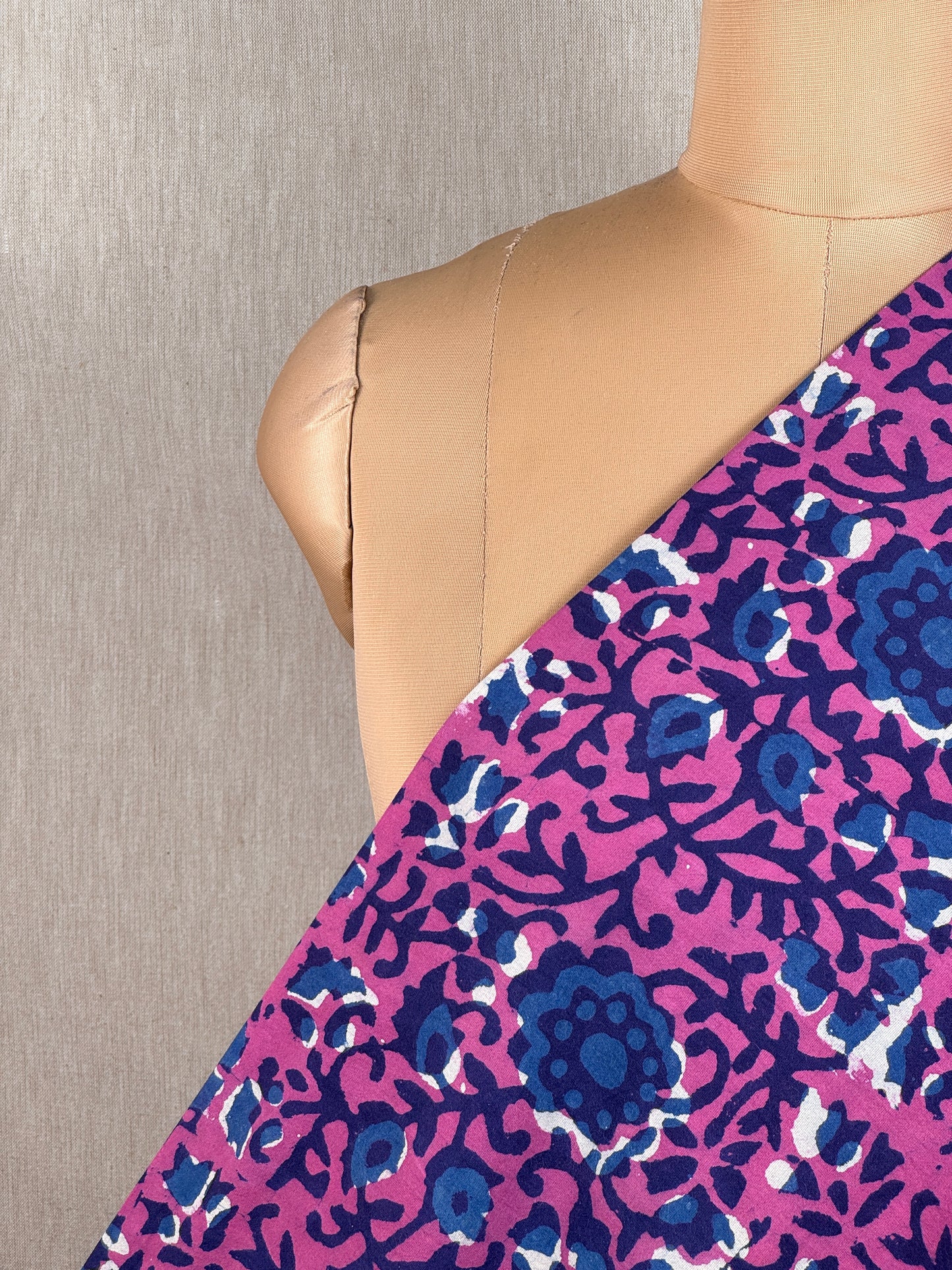Ajrakh Dabu Block-printed Hakoba Cotton Fabric