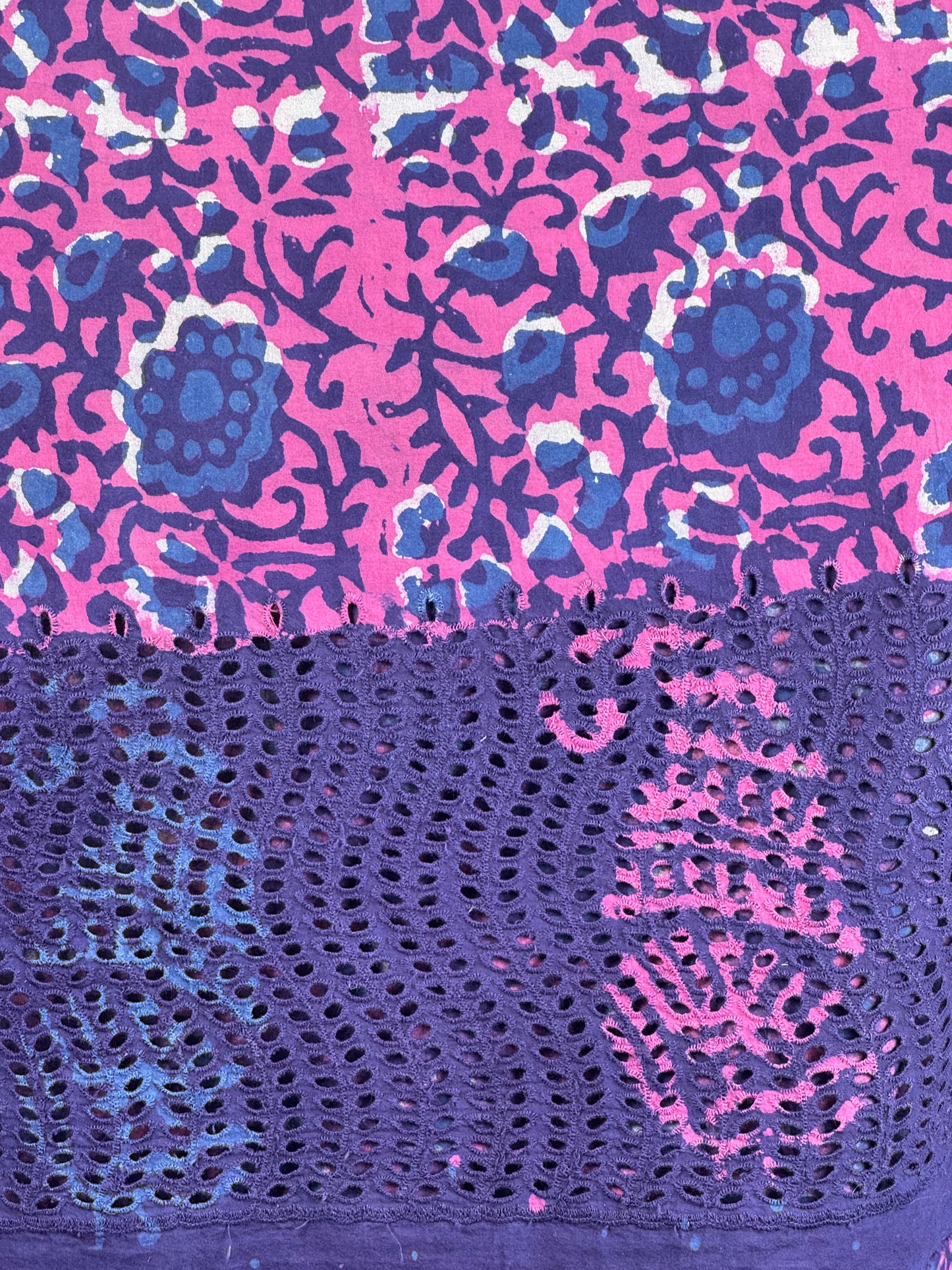 Ajrakh Dabu Block-printed Hakoba Cotton Fabric