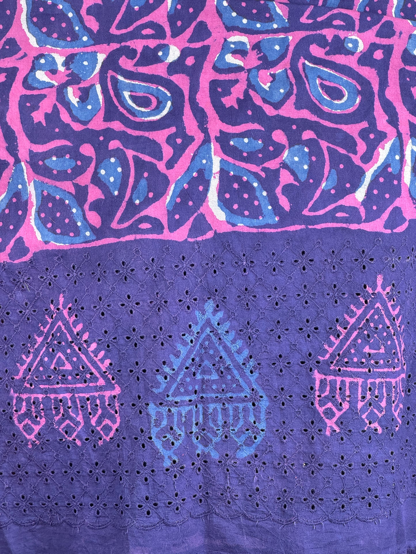 Ajrakh Dabu Block-printed Hakoba Cotton Fabric