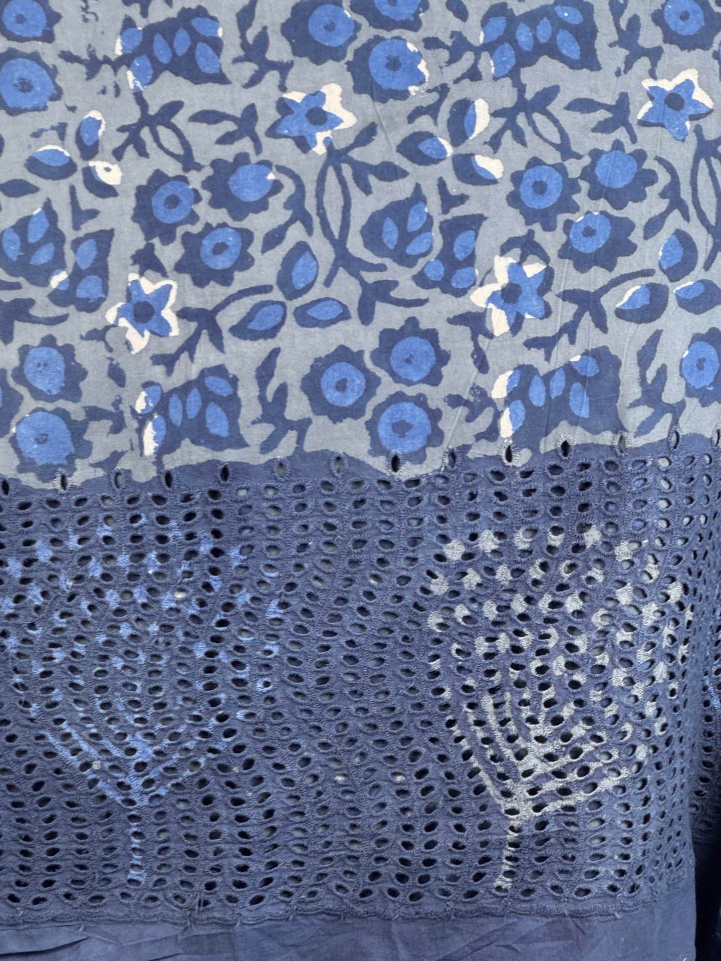 Ajrakh Dabu Block-printed Hakoba Cotton Fabric