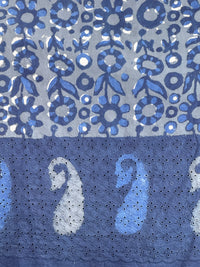Ajrakh Dabu Block-printed Hakoba Cotton Fabric