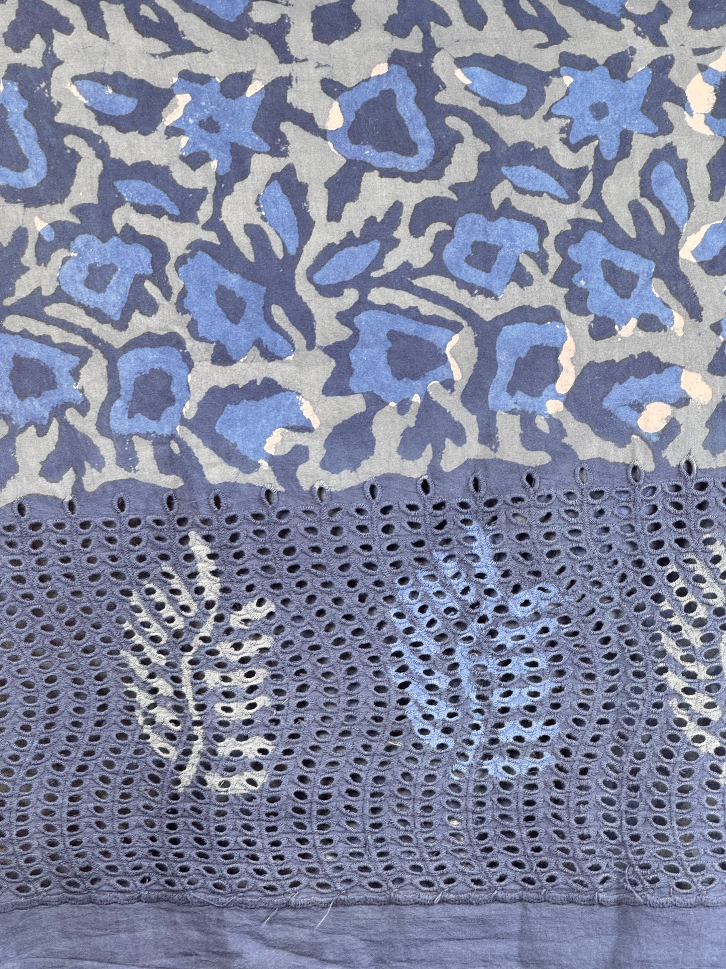 Ajrakh Dabu Block-printed Hakoba Cotton Fabric