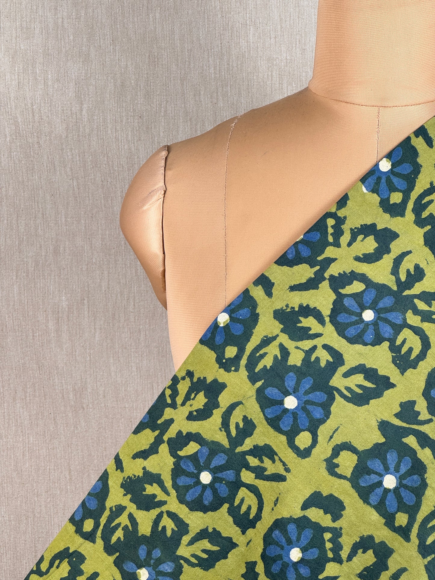 Ajrakh Dabu Block-printed Hakoba Cotton Fabric