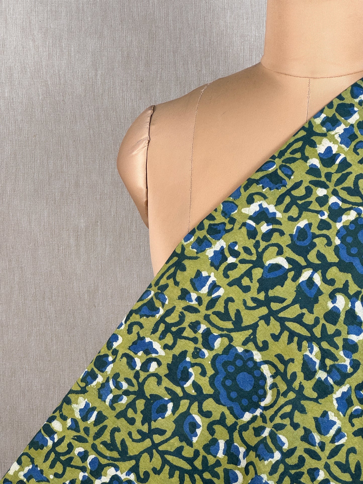 Ajrakh Dabu Block-printed Hakoba Cotton Fabric