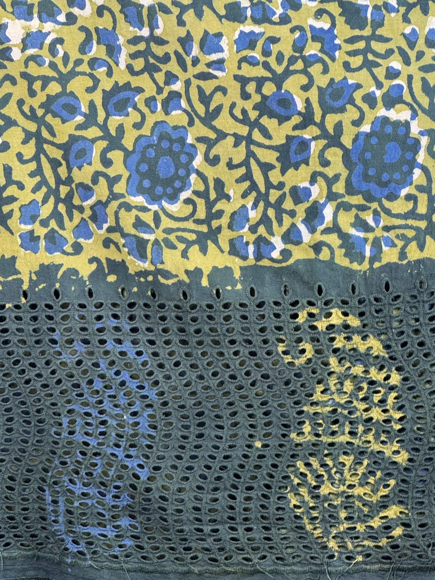 Ajrakh Dabu Block-printed Hakoba Cotton Fabric