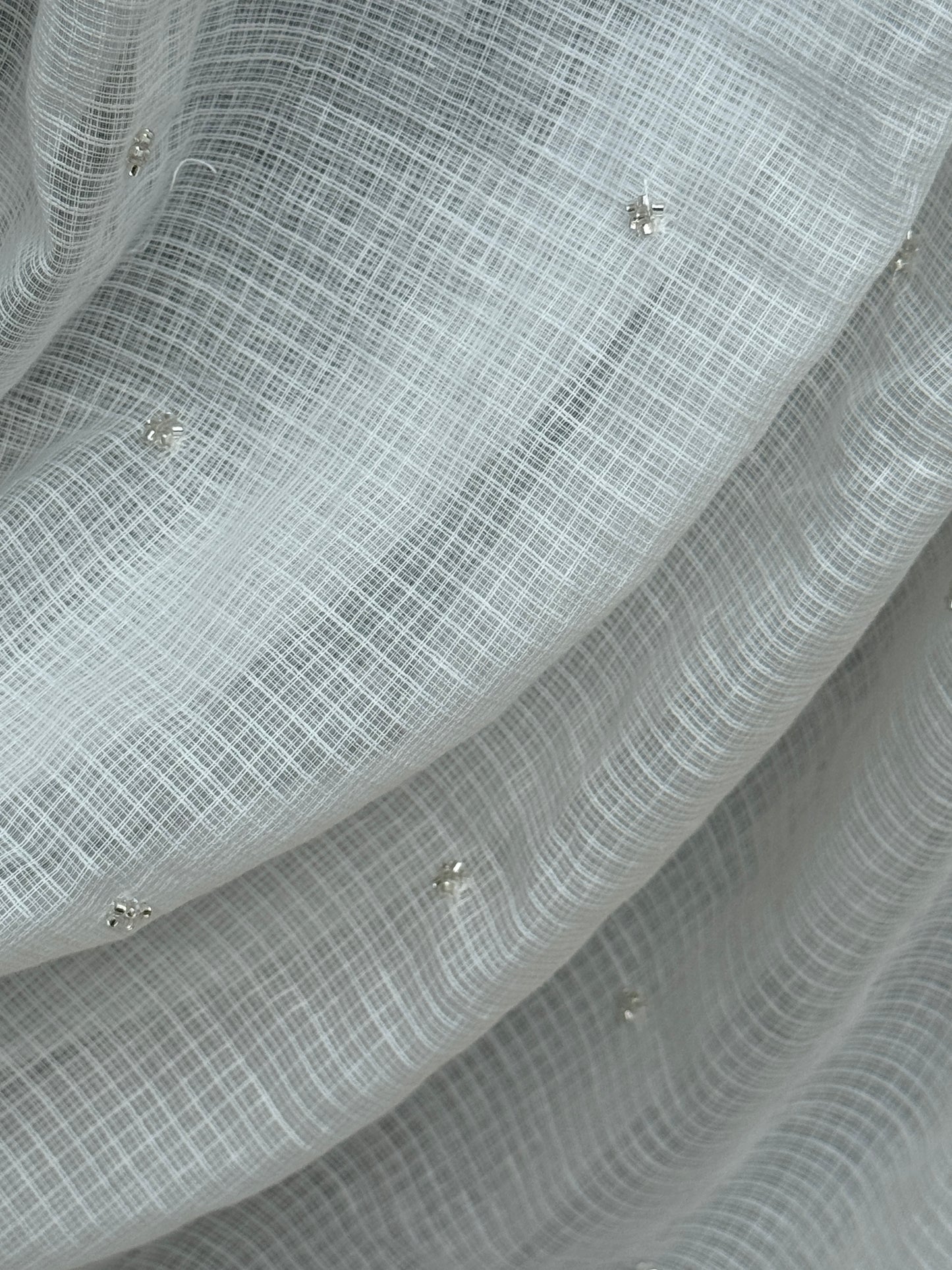Embroidered Kota Fabric