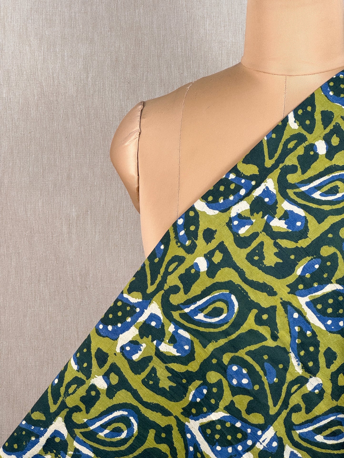 Ajrakh Dabu Block-printed Hakoba Cotton Fabric