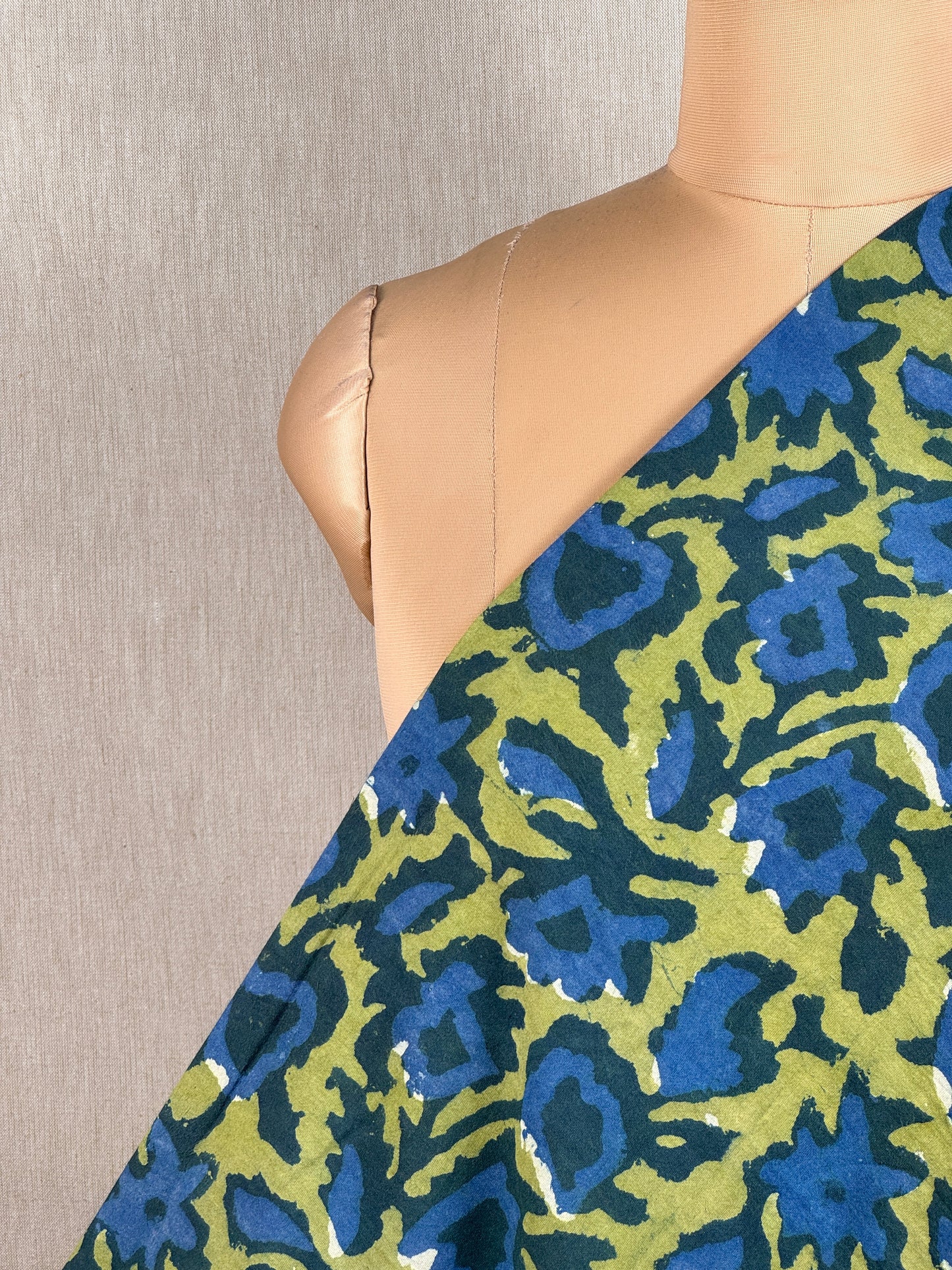 Ajrakh Dabu Block-printed Hakoba Cotton Fabric