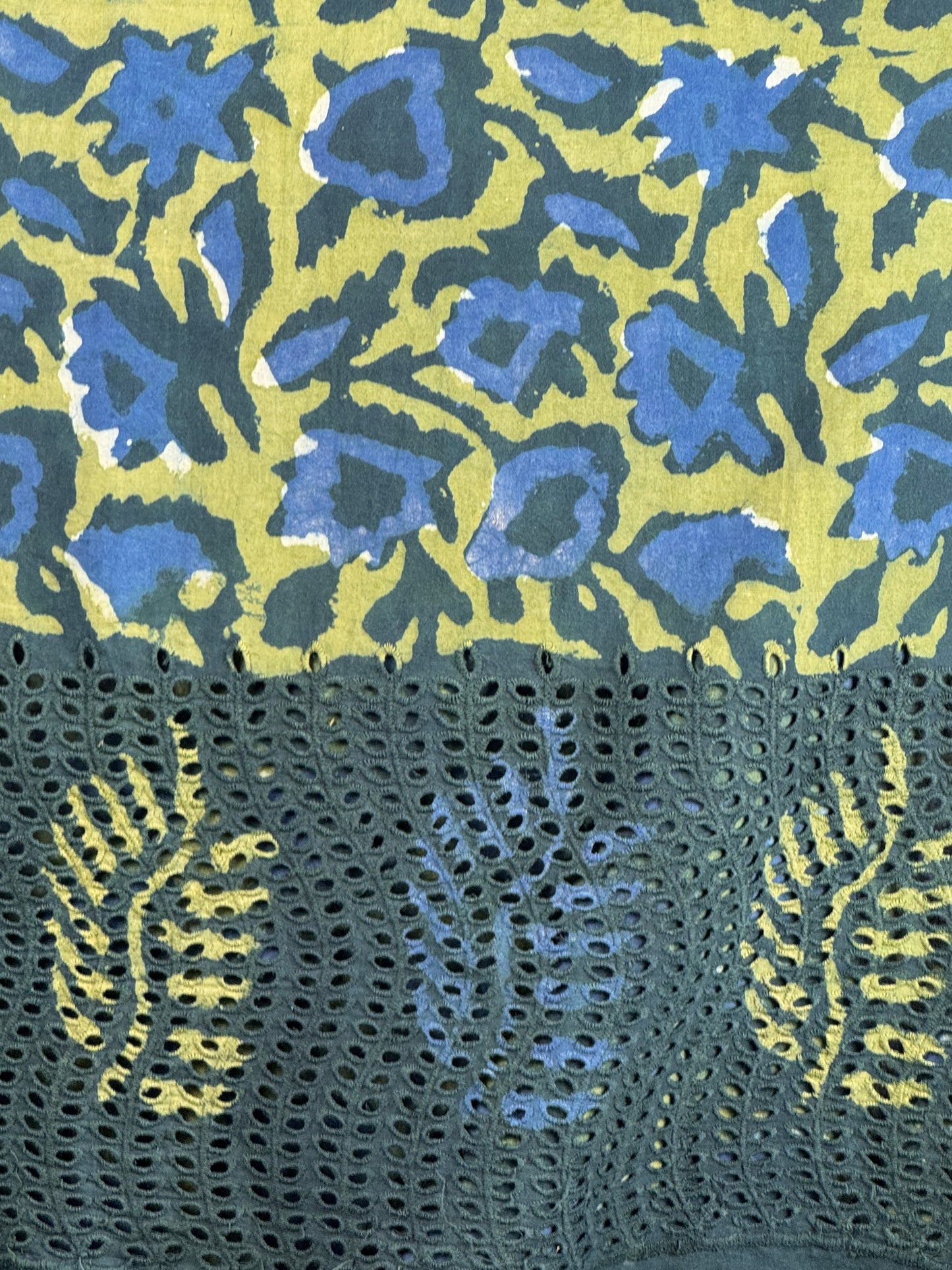 Ajrakh Dabu Block-printed Hakoba Cotton Fabric