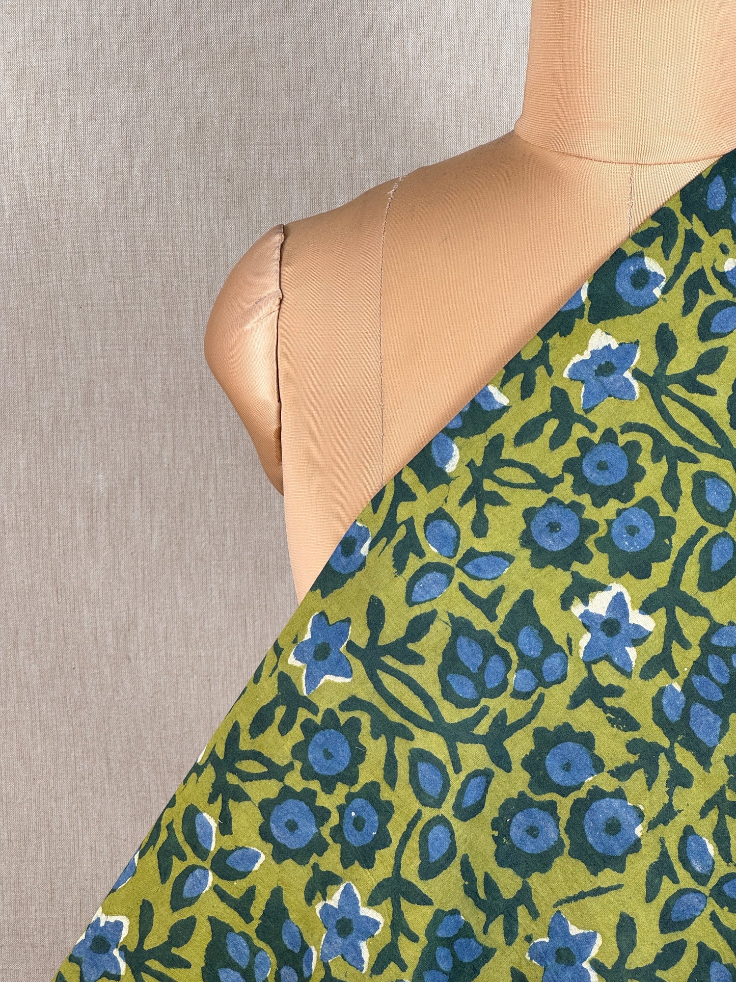 Ajrakh Dabu Block-printed Hakoba Cotton Fabric