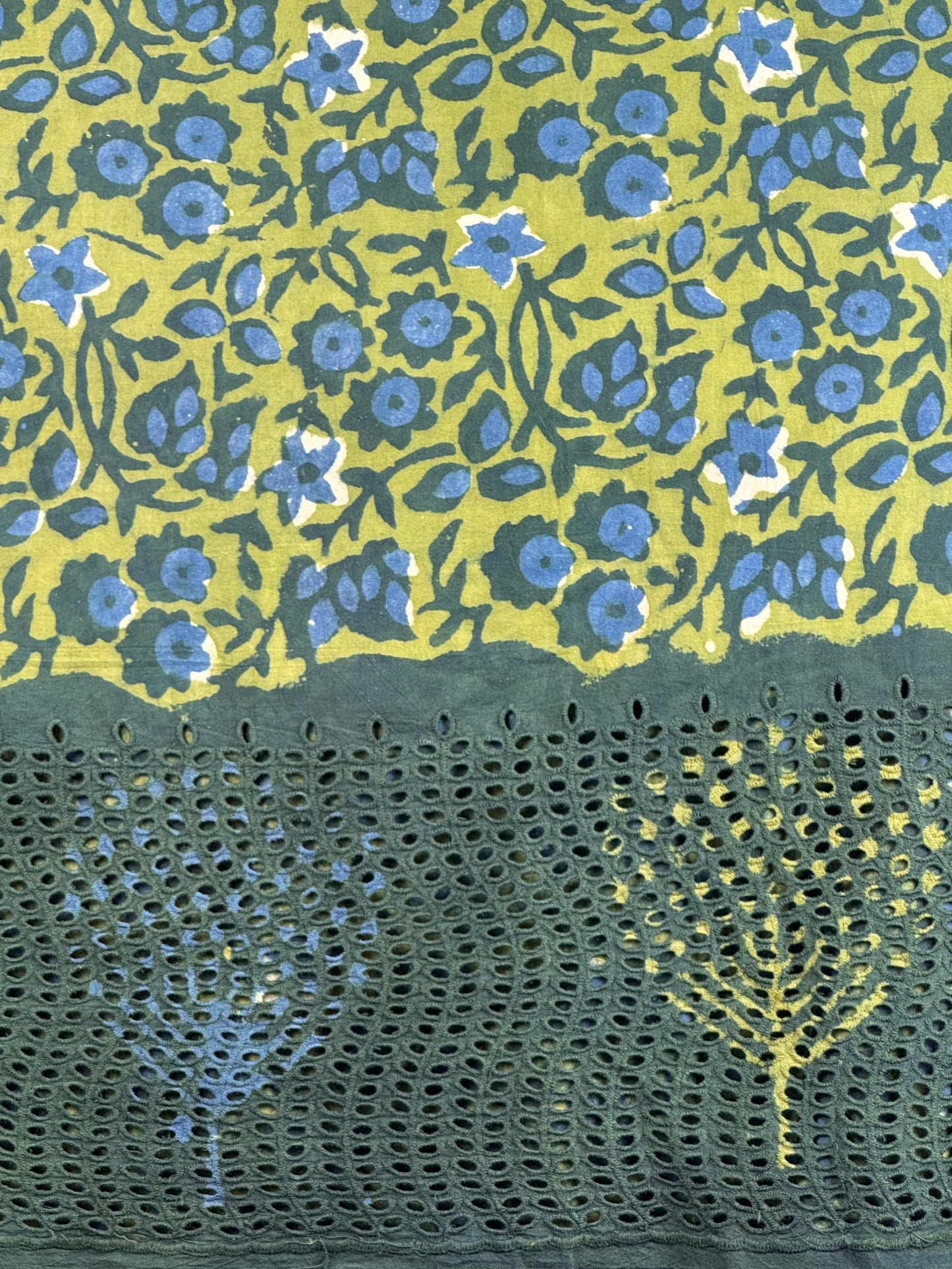 Ajrakh Dabu Block-printed Hakoba Cotton Fabric