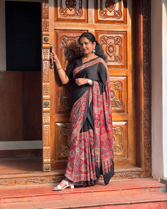 Ajrak Printed Modal Saree