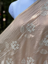 Applique Embroidered 40gm Banarasi Chanderi Fabric