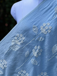 Applique Embroidered 40gm Banarasi Chanderi Fabric