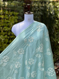 Applique Embroidered 40gm Banarasi Chanderi Fabric