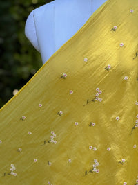 Embroidered 40gm Banarasi Chanderi Fabric