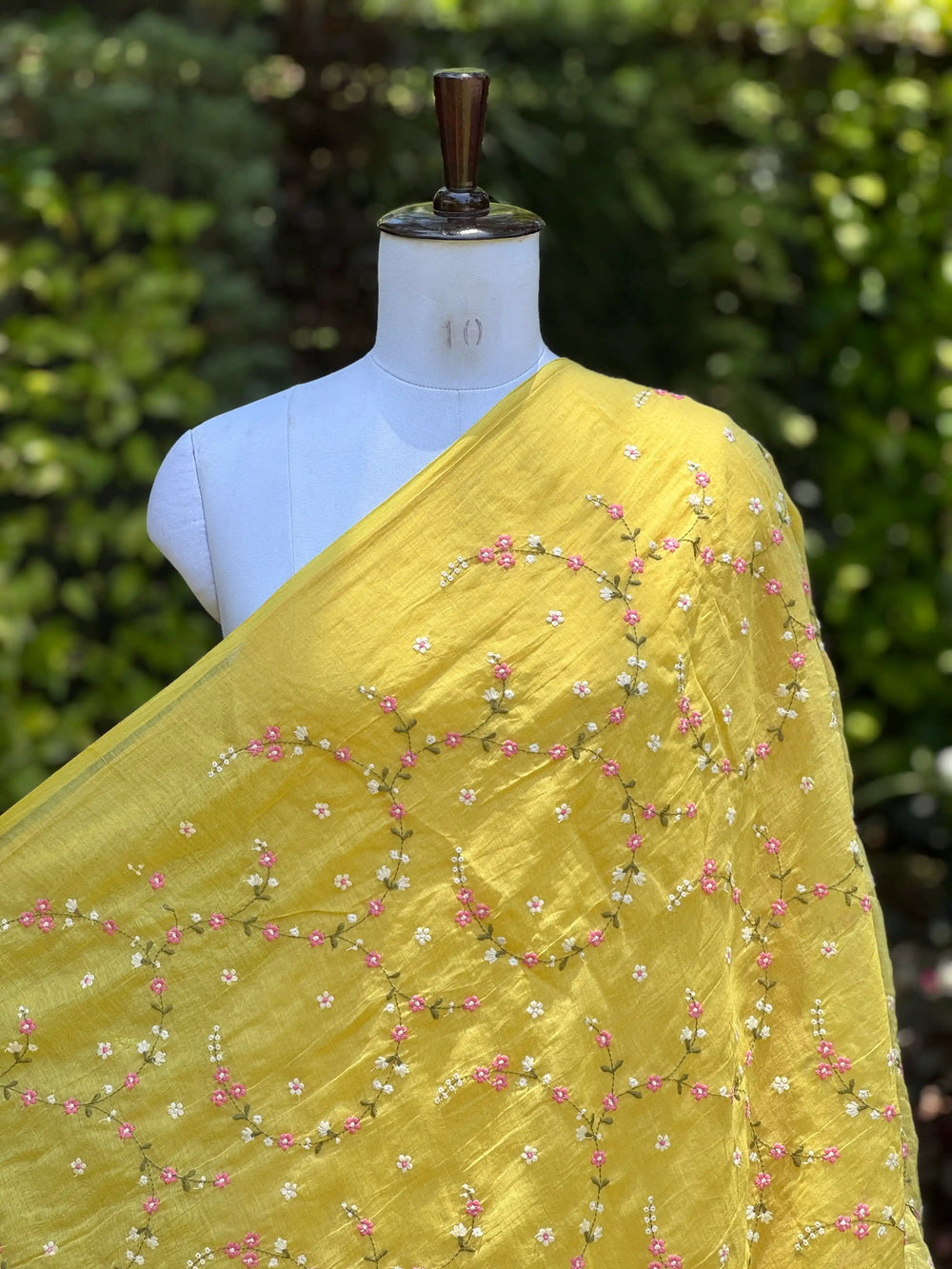 Embroidered 40gm Banarasi Chanderi Fabric