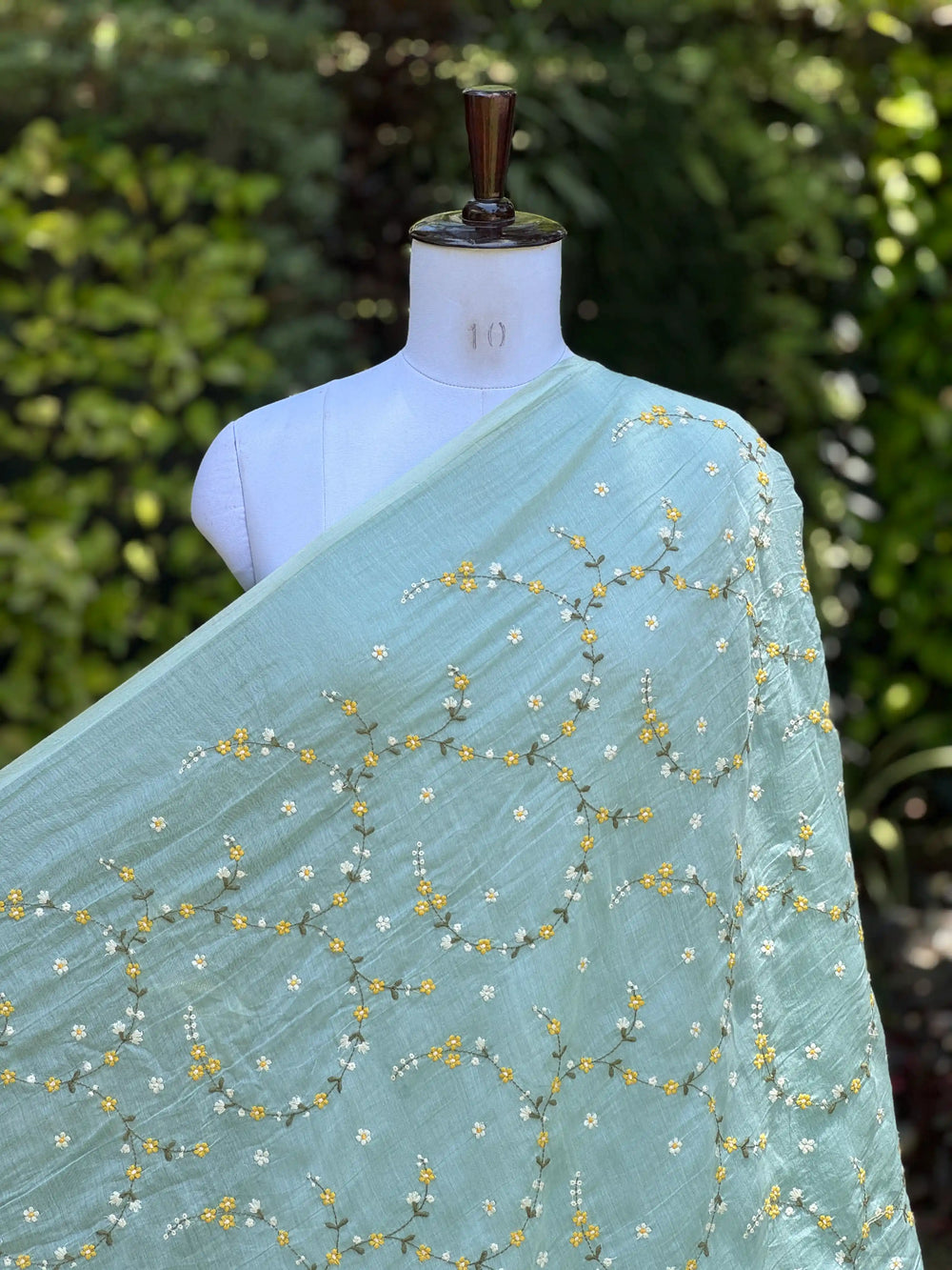 Embroidered 40gm Banarasi Chanderi Fabric