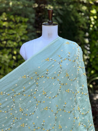 Embroidered 40gm Banarasi Chanderi Fabric