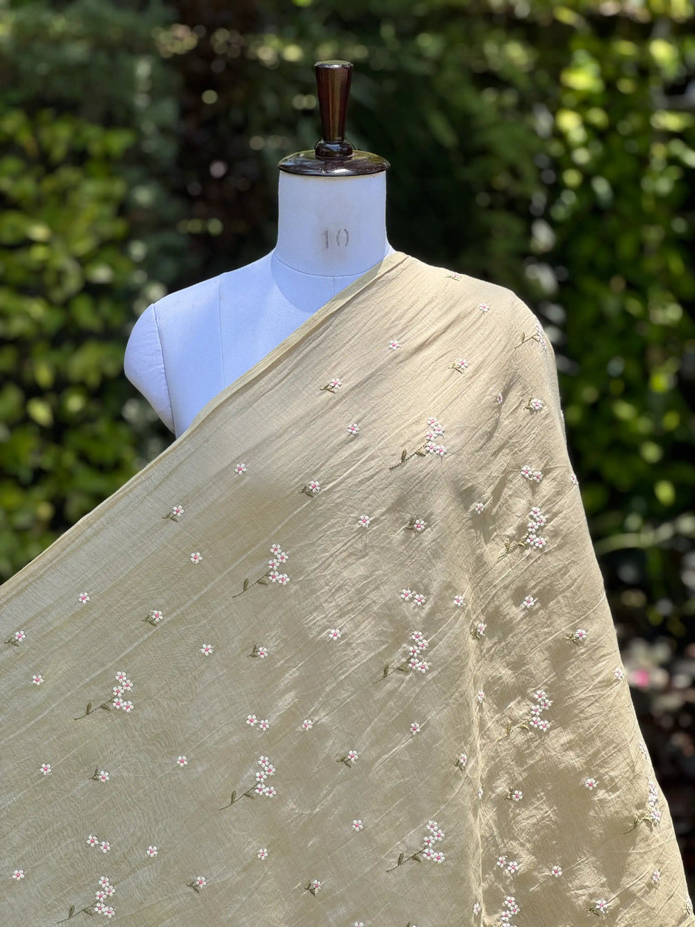 Embroidered 40gm Banarasi Chanderi Fabric