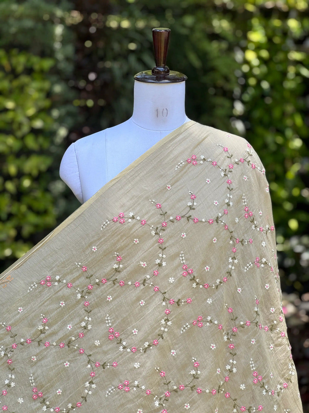 Embroidered 40gm Banarasi Chanderi Fabric