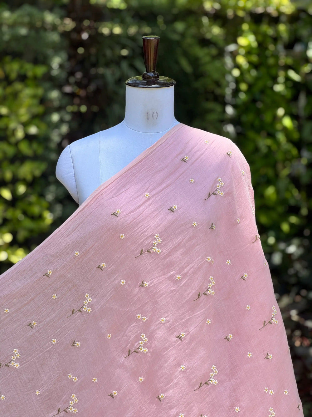 Embroidered 40gm Banarasi Chanderi Fabric