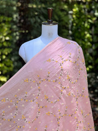 Embroidered 40gm Banarasi Chanderi Fabric