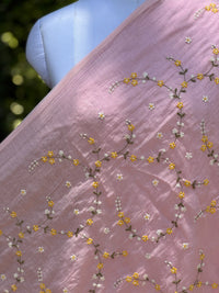 Embroidered 40gm Banarasi Chanderi Fabric